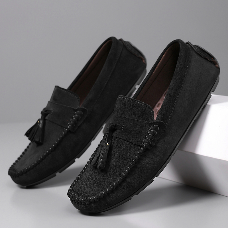 Men'S Shoes Hugo Boss - Classic Tassels Men's Loafers Comfortable Suede