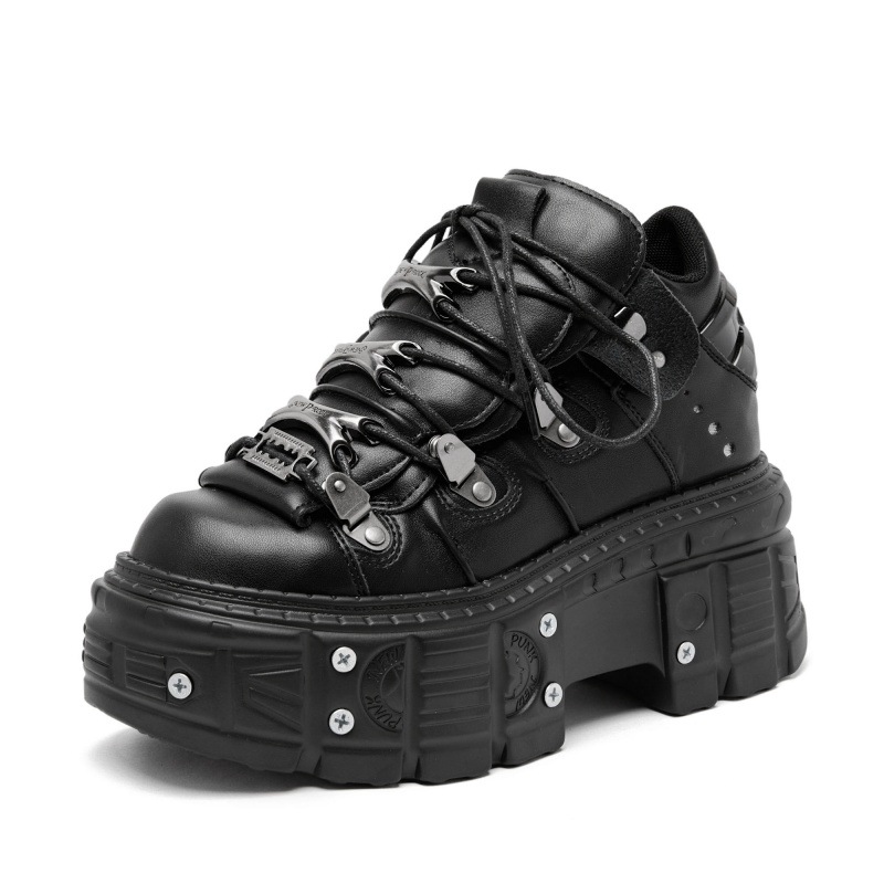 Men Shoes Size Chart - Punk Style Women Black Shoes Rock
