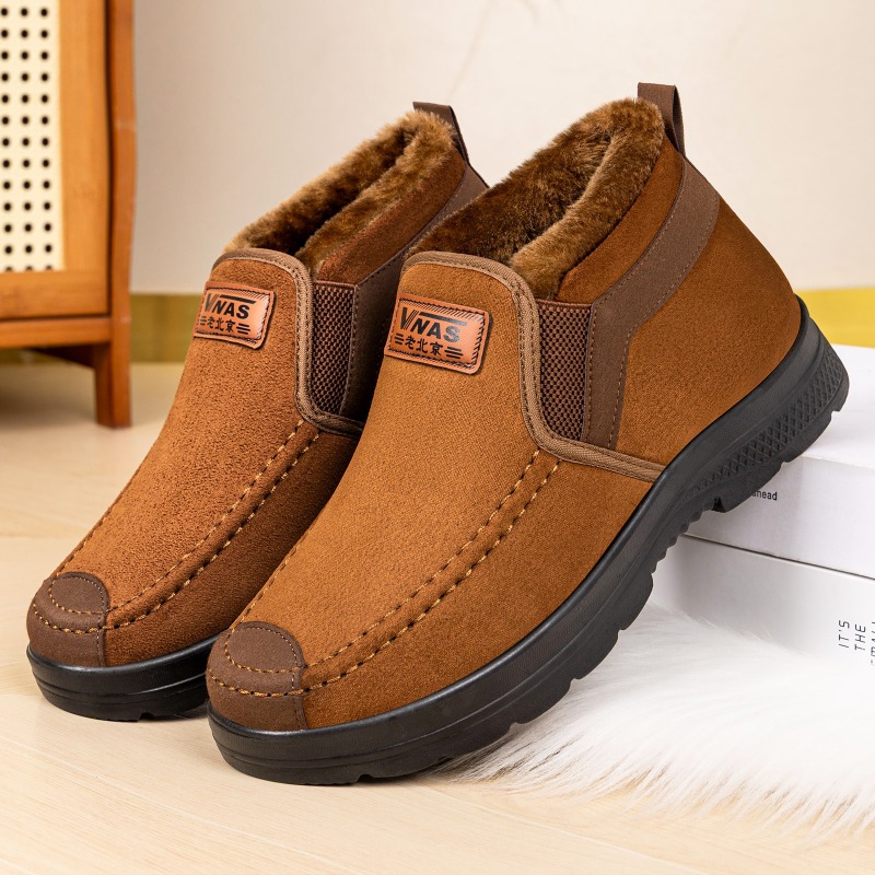 Men Shoes Online - Men Winter Plush‑Lined Slip‑On High‑Top Cotton
