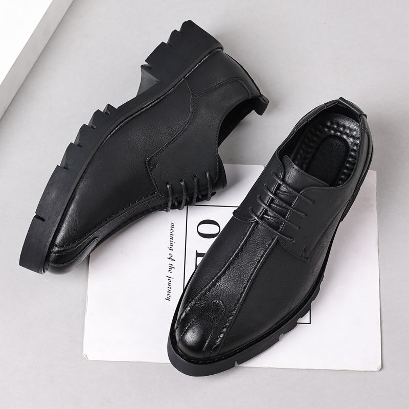 Men Shoes Office - 10cm height increasing cowhide men's shoes,