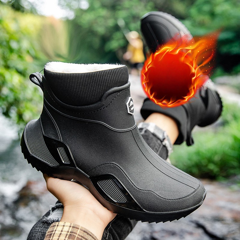 Men Shoes Online - Warm Rain Boots Men Winter Waterproof