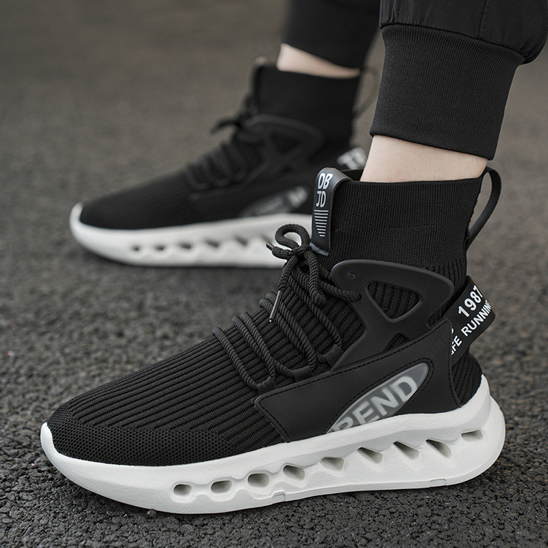 Trendy Men High Top Sock Shoes - Men Shoes Office ulasan dan harga