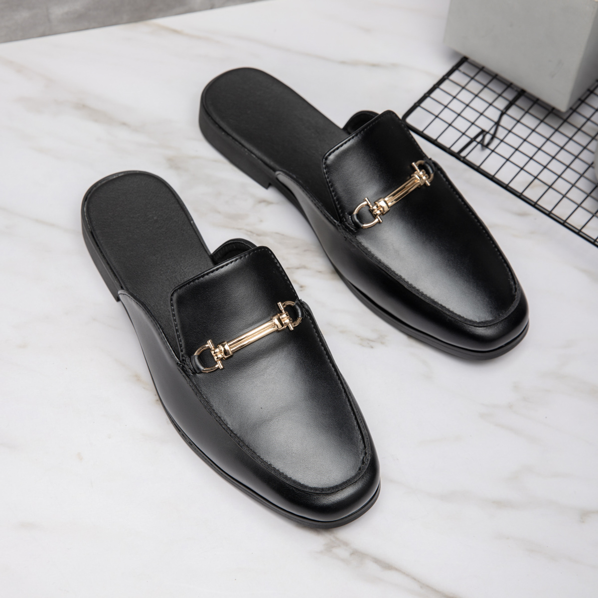 Casual Mules Men Leather Loafe - Men'S Shoes Hugo Boss ulasan dan harga