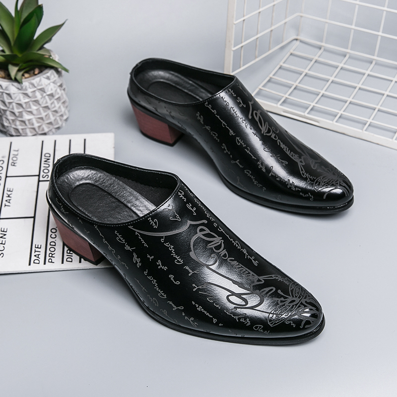 Men Brown Leather Mules Slippe - Men Shoes Office ulasan dan harga