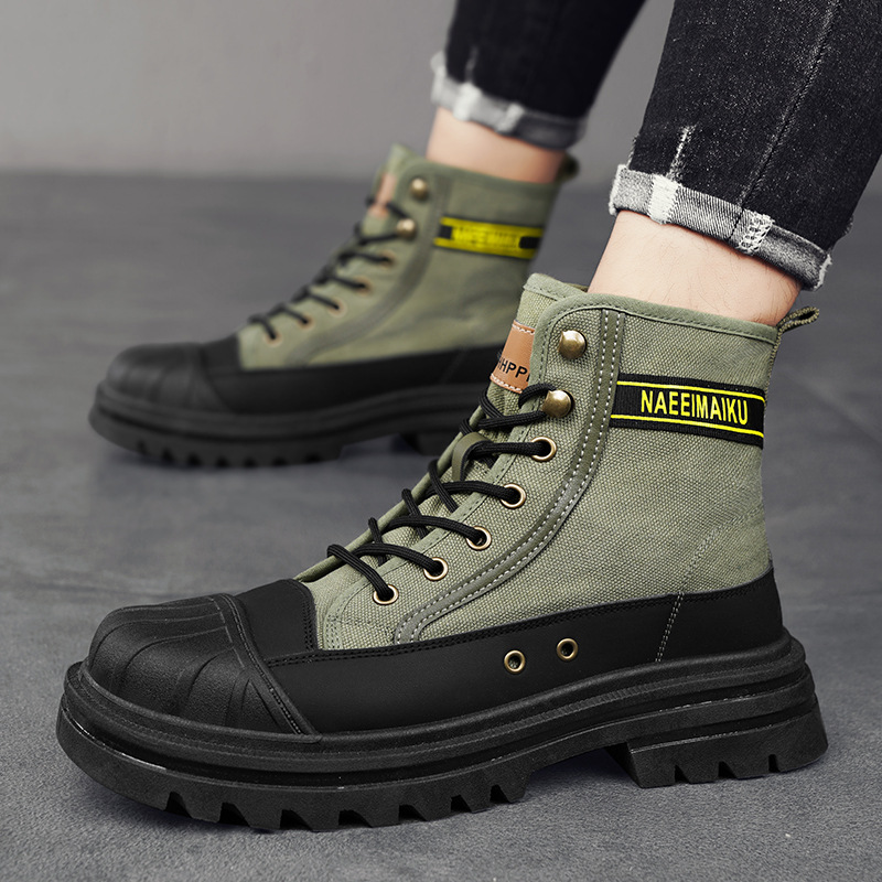 Mens Canvas Boots Fashion High - Men Shoes Office ulasan dan harga