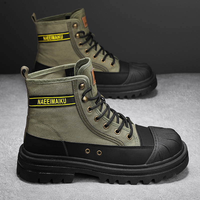 Mens Canvas Boots Fashion High - Men Shoes Office ulasan dan harga