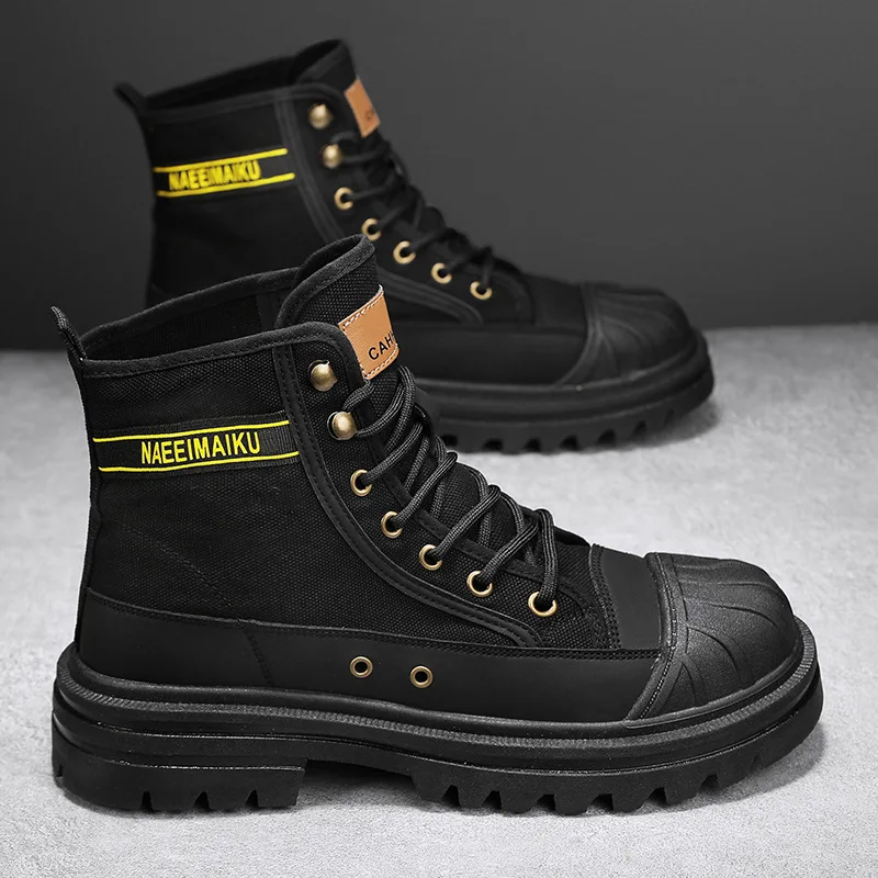 Mens Canvas Boots Fashion High - Men Shoes Office ulasan dan harga