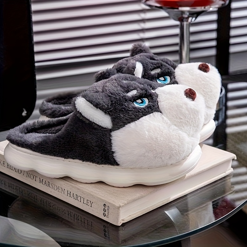 ZUOFU Cute Husky Dog Plush Sli - Men Shoes Eu To Us ulasan dan harga