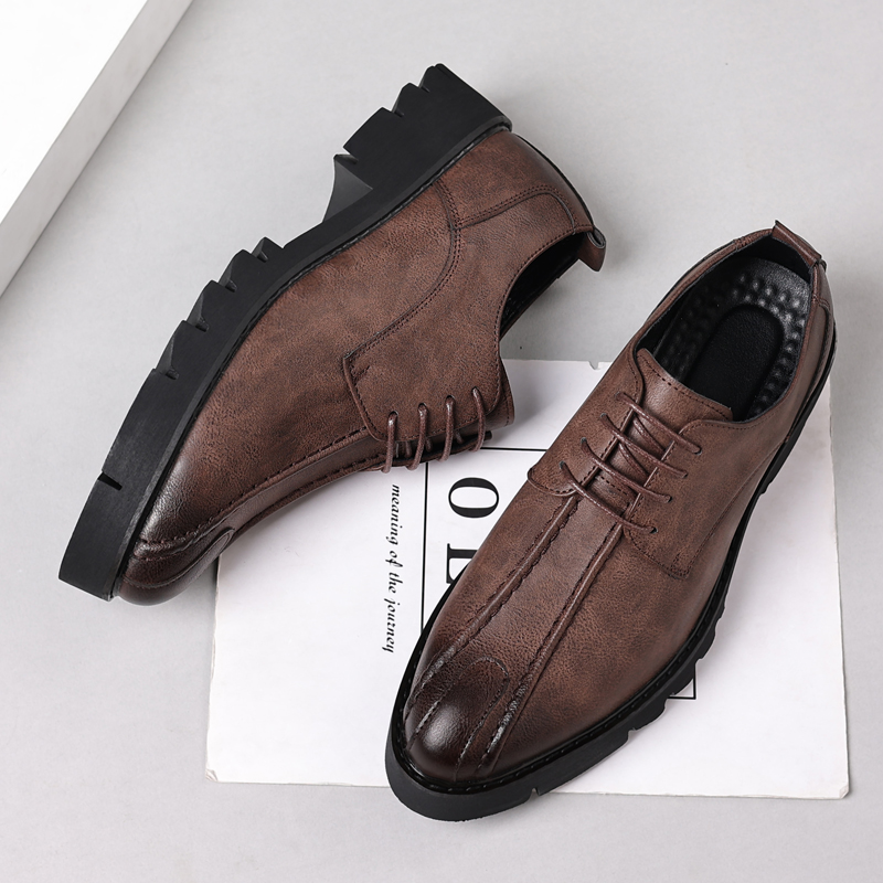 10cm height increasing cowhide - Men Shoes Office ulasan dan harga