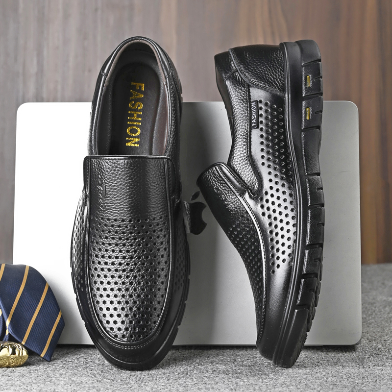 Men's Genuine Leather Sandals  - Men Shoes Eu To Us ulasan dan harga