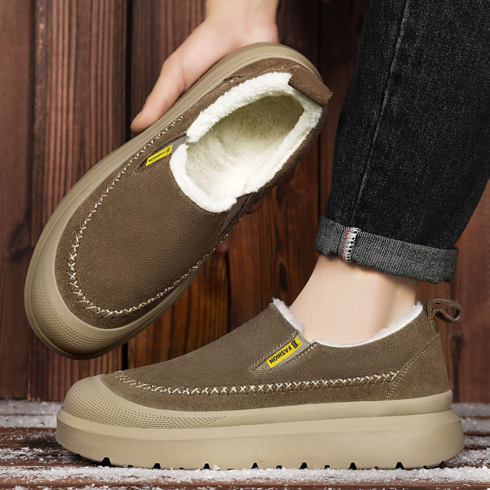 Winter Men's Ankle Boots Thick - Men'S Shoes Increase Height ulasan dan harga