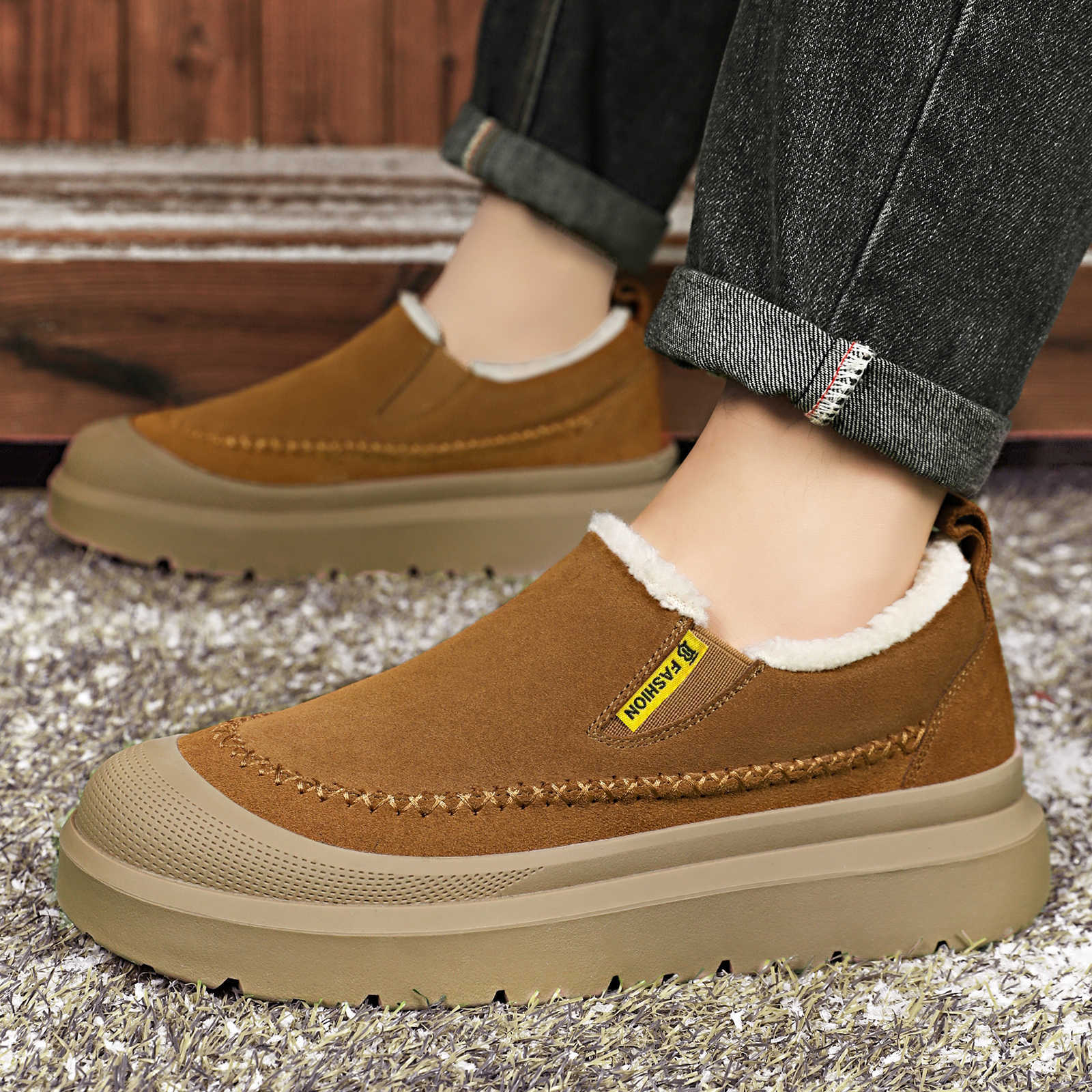 Winter Men's Ankle Boots Thick - Men'S Shoes Increase Height ulasan dan harga