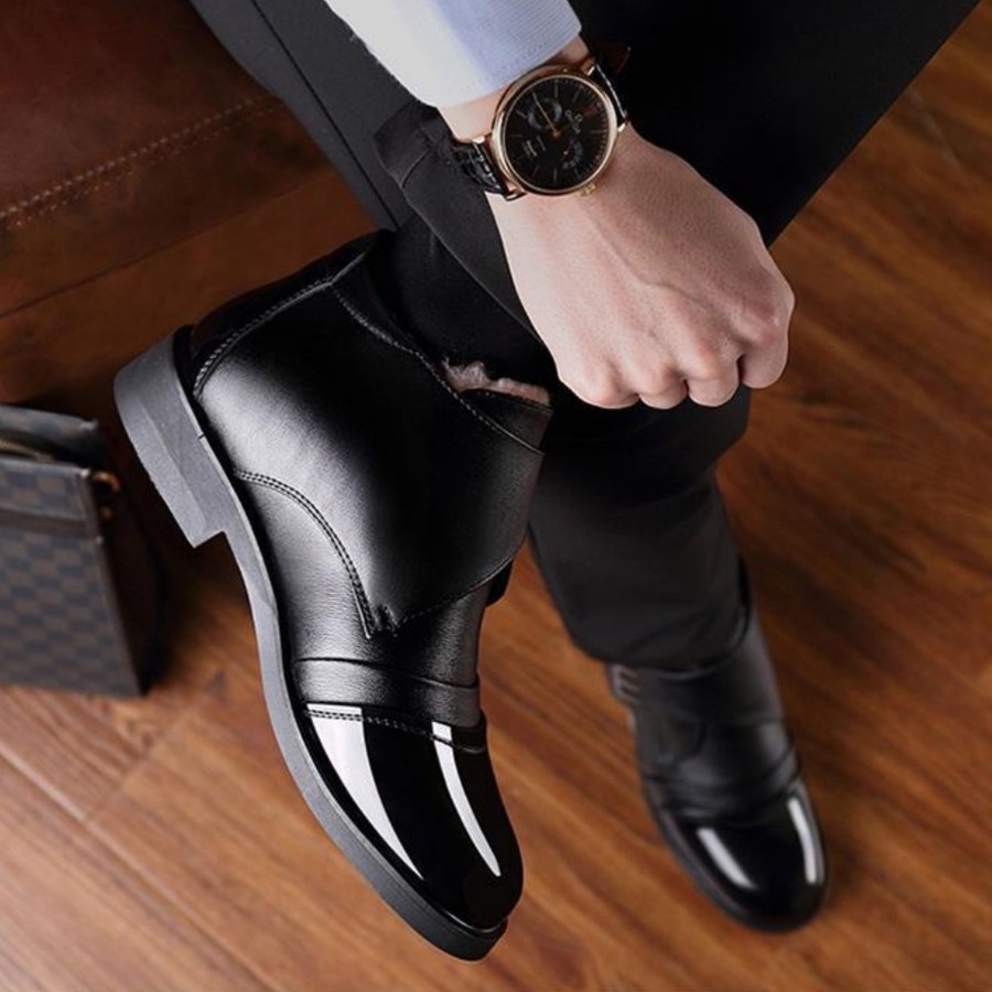 Men's Winter Warm-Lined Chelse - Men Shoes Online ulasan dan harga