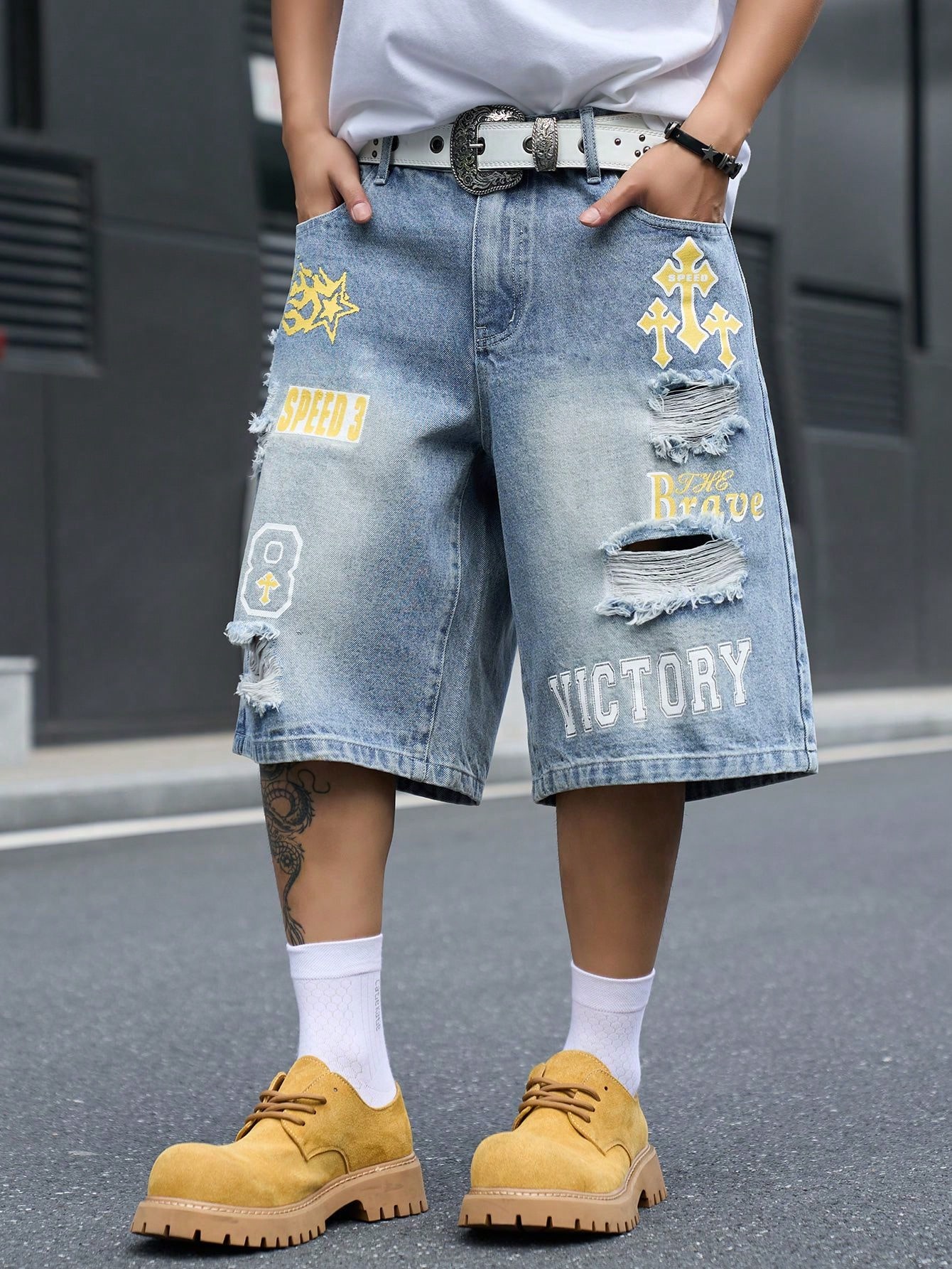 Men's Loose Fit Denim Bermuda  - Men'S Shoes For Jeans ulasan dan harga